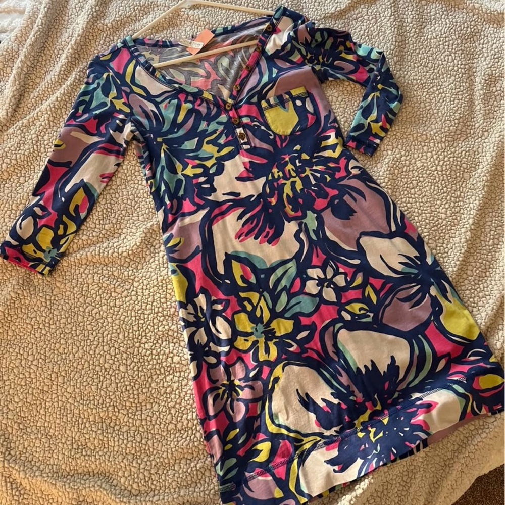 Lilly Pulitzer Purple Pink Sheath Midi Dress
